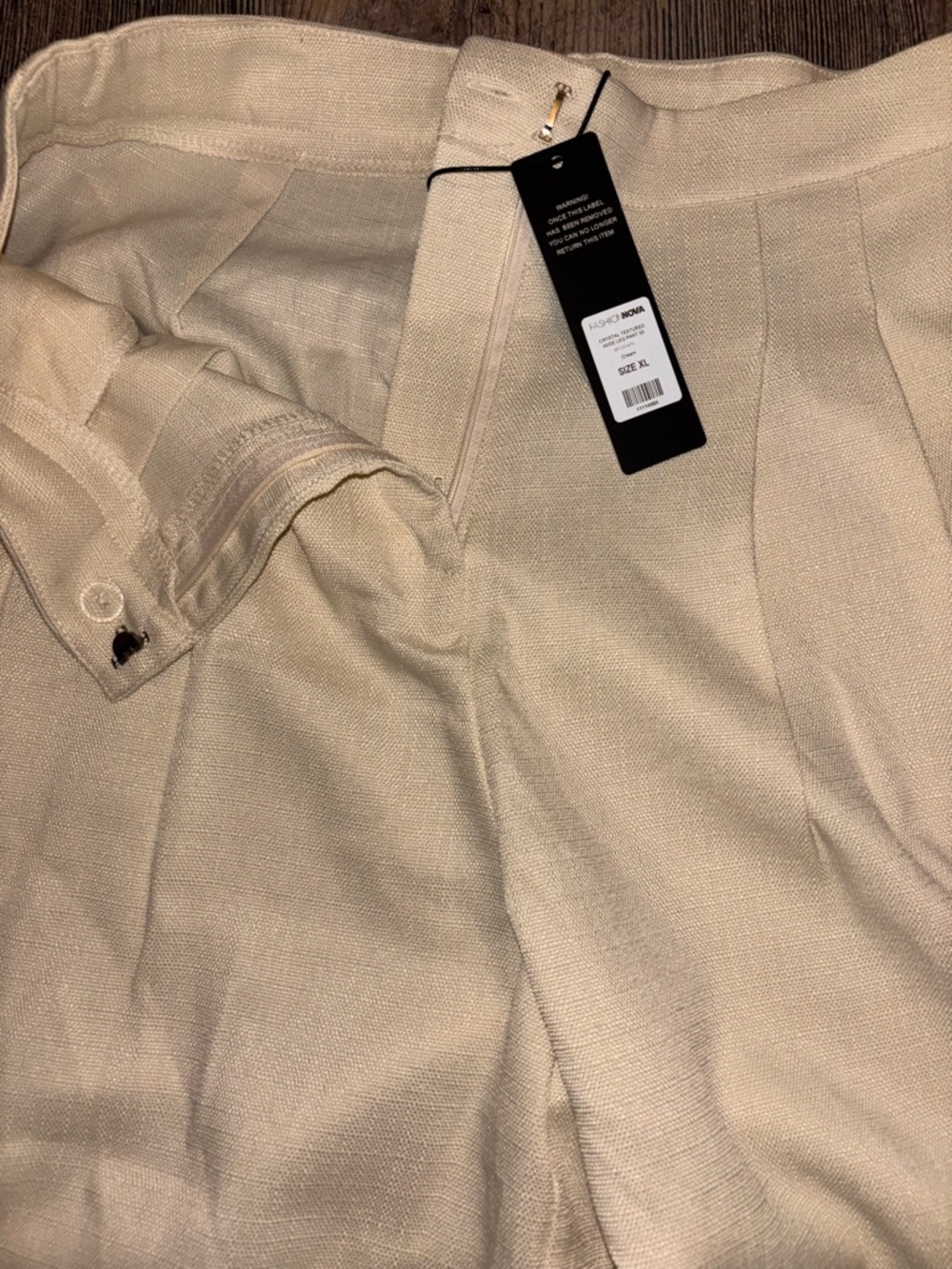 Fashion Nova Women's Pleated Dress Pants - Beige